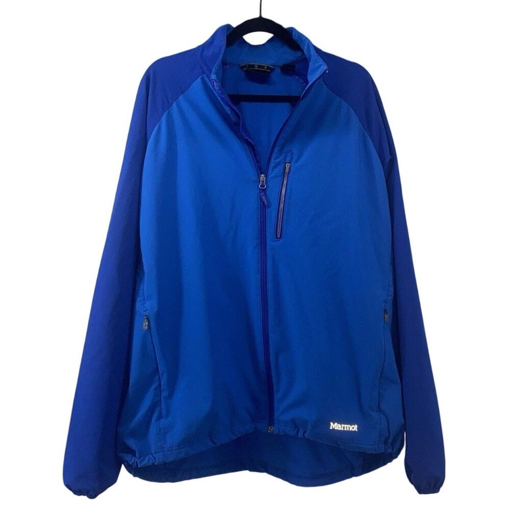 MARMOT Soft Shell Jacket Men Size XXL Stretch Blue Outdoor